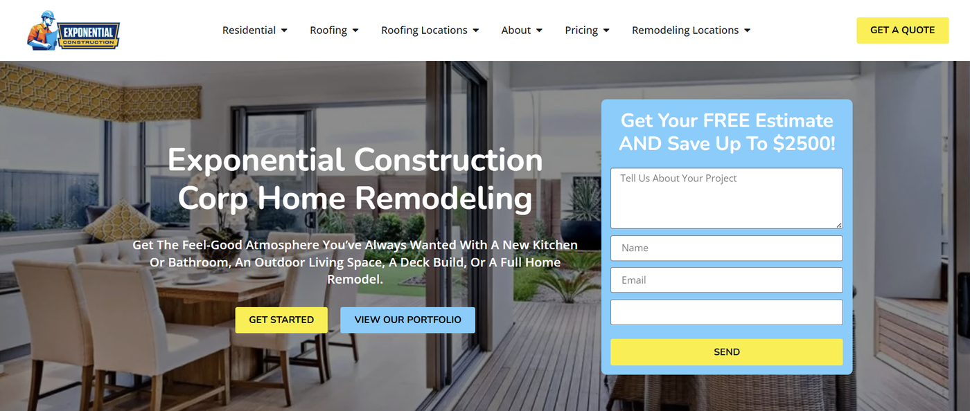 Exponential Construction Corp live site
