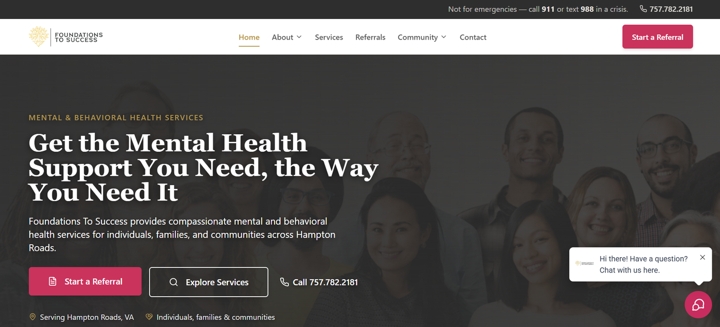 Foundations to Success live site