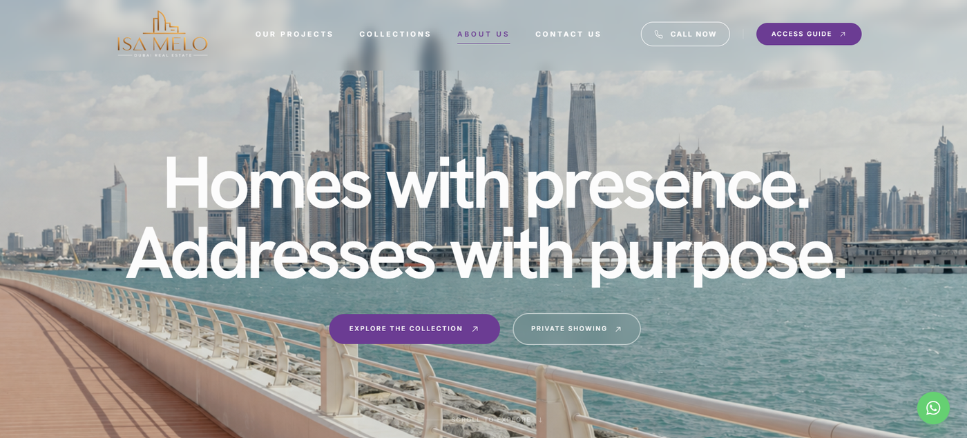 Isa Melo Dubai Real Estate live site