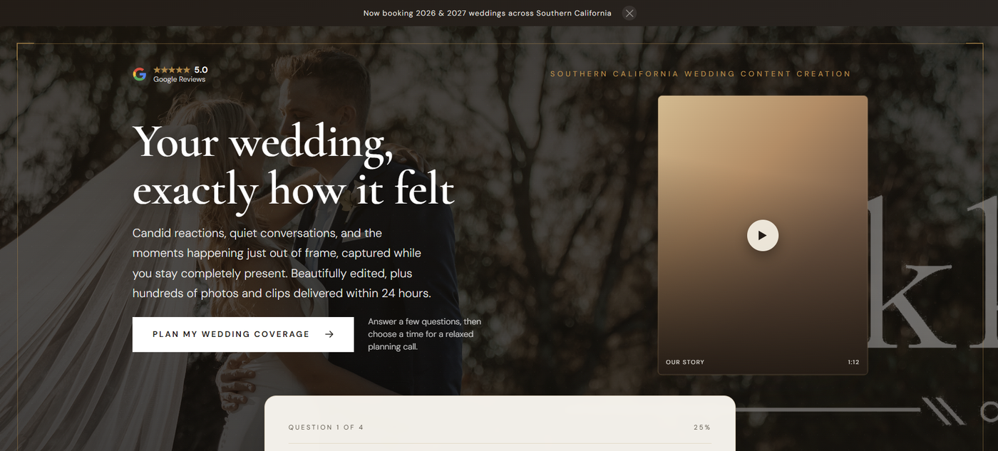 Kikki wedding content creation live site