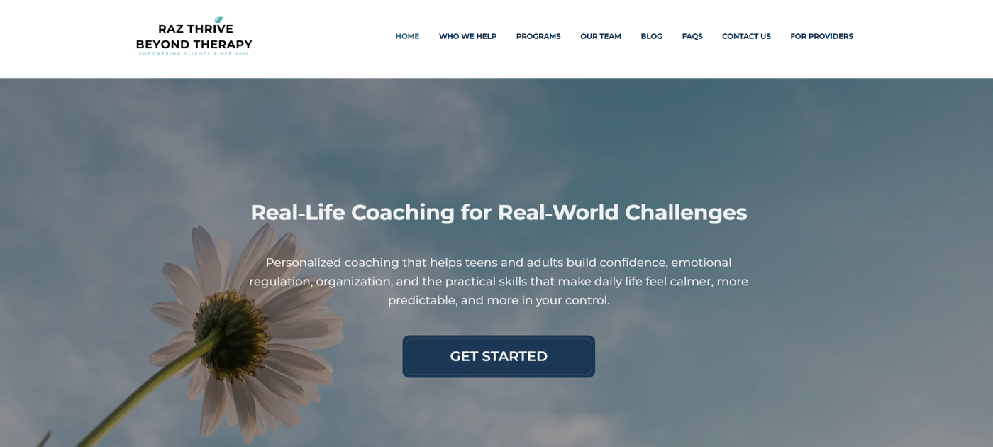 Thrive Beyond Therapy live site