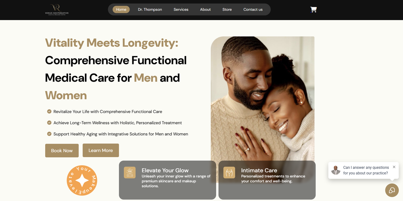 Venus Restorative Health and Wellness Center live site